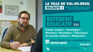 La Ville de Val-de-Reuil recrute un référent éducatif (F/H).