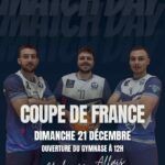 Ce dimanche 21 décembre 2025, se jouera le 3ème tour de Coupe de France de l'équipe fanion du club de l'Entente Val de Reuil - Louviers Handball qui recevra les équipes de Maisons-Laffitte et Malakoff.