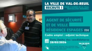 La Ville de Val-de-Reuil recrute un agent de sécurité et de veille résidence espages (F/H)