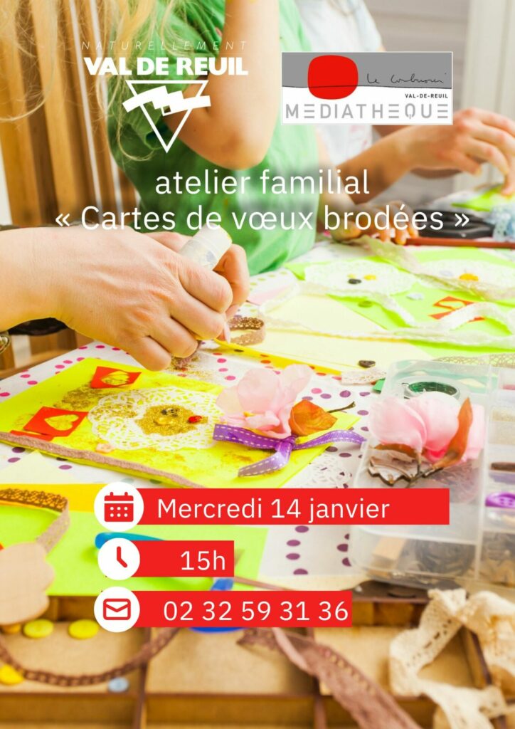 Cartes de vœux brodées : atelier familial