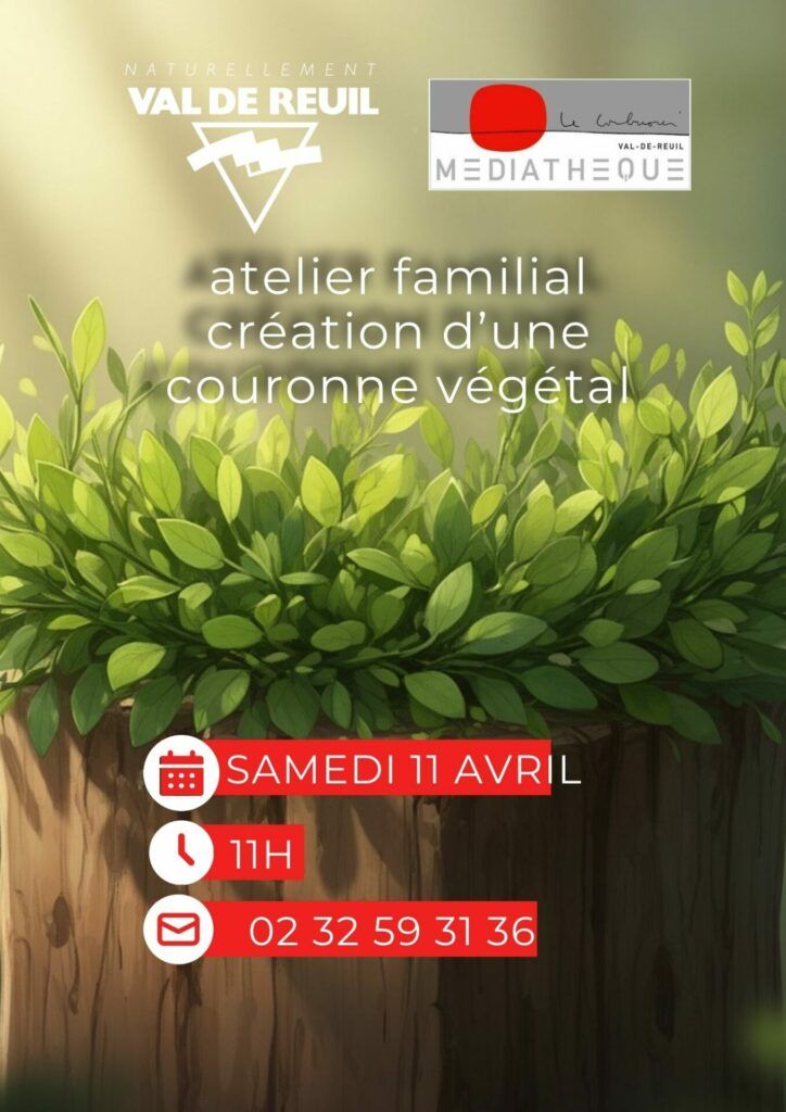 Samedi 11 Avril à 11h, la médiathèque vous invite à un atelier familial.