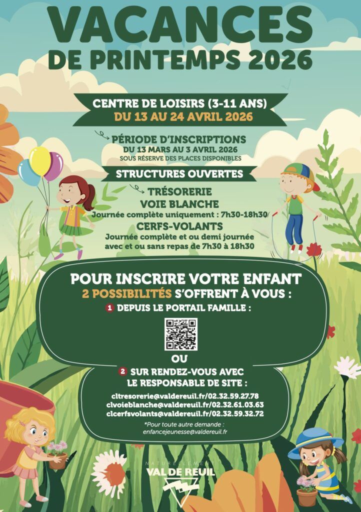 Centre de loisirs – inscription vacances de printemps 2026
