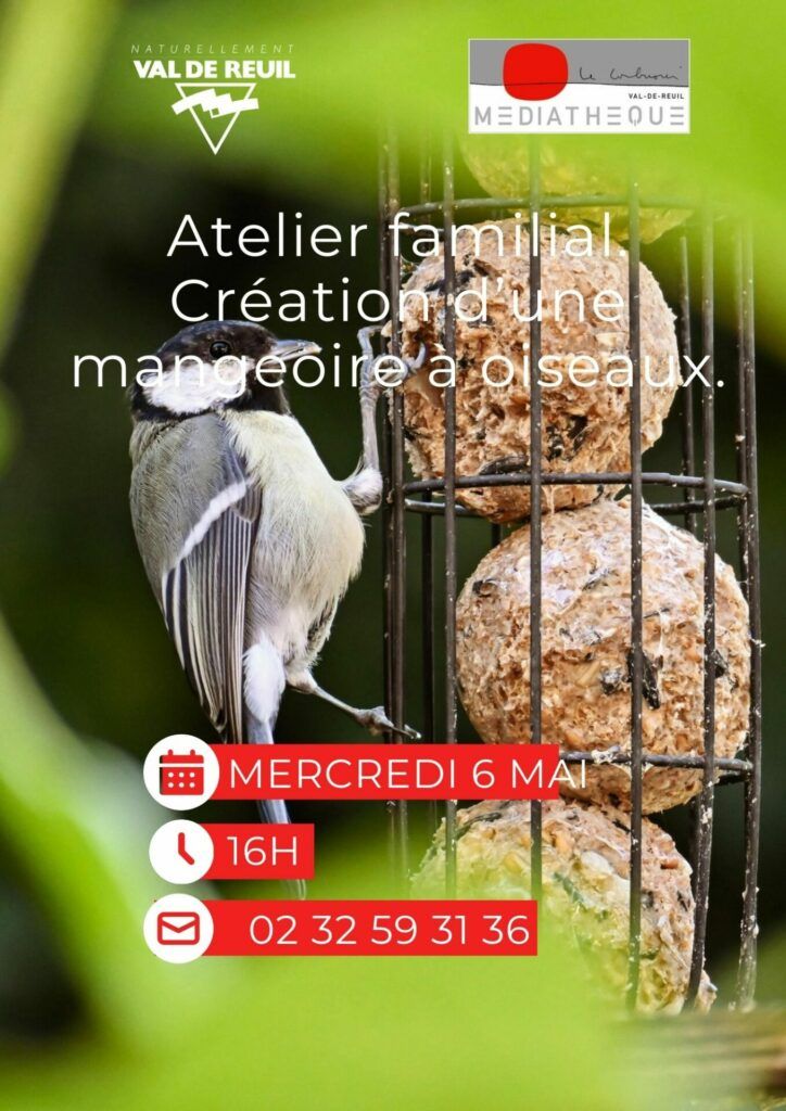 Mercredi 6 Mai à 16h, la médiathèque Le Corbusier de Val-de-Reuil vous propose un atelier familial.