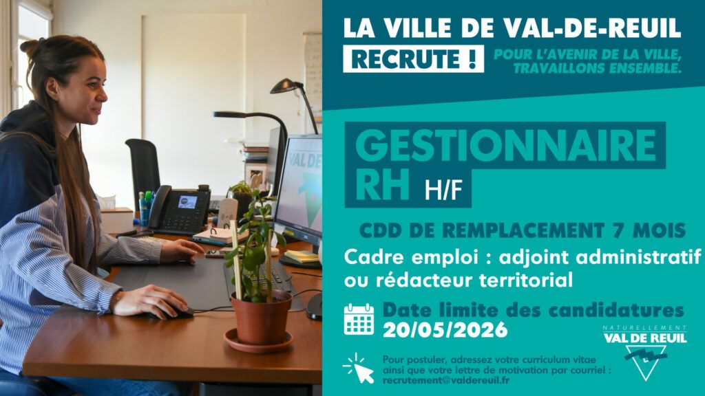 La Ville de Val-de-Reuil recrute un gestionnaire RH (H/F)