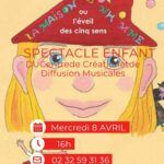 Mercredi 8 Avril à 16h, l'équipe de la médiathèque vous invite à un spectacle pour enfant : "La Maison Bonhomme", ou l'éveil des cinq sens.