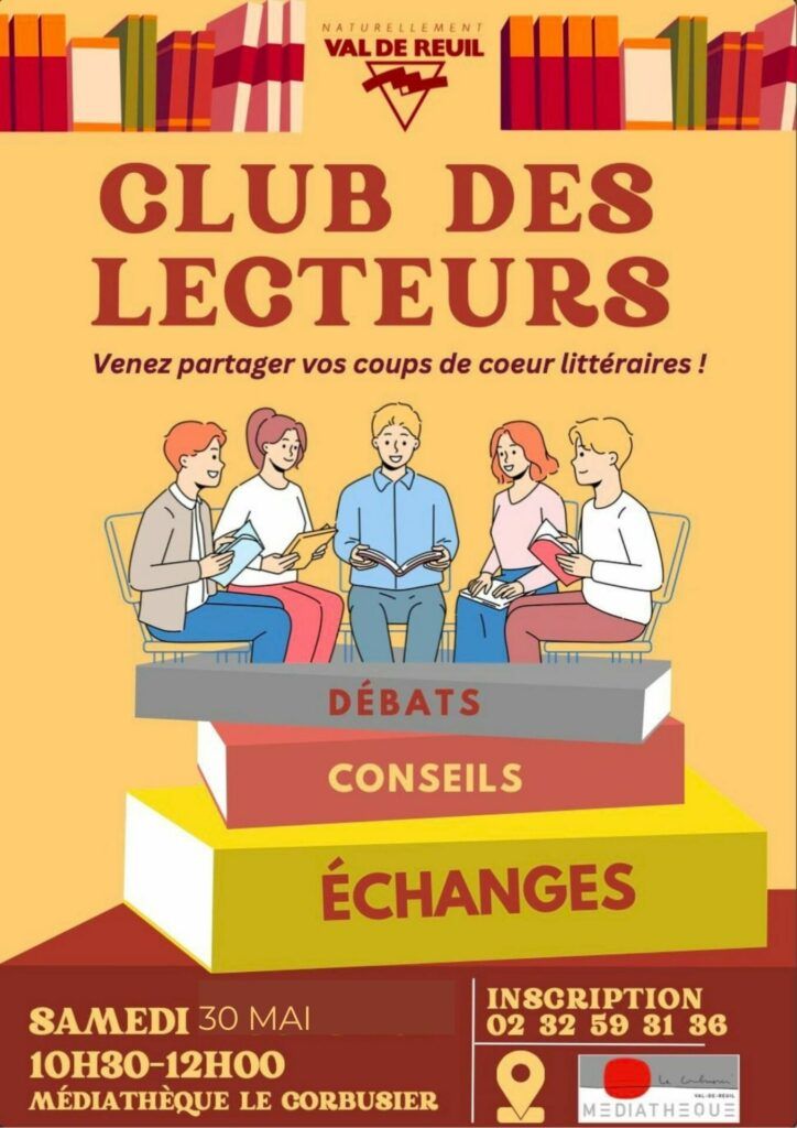 Samedi 30 Mai de 10h30 à 12h, Françoise, agent de la médiathèque le Corbusier vous attend pour le Club des lecteurs. Échange, partage, un moment convivial autour d'un thé.