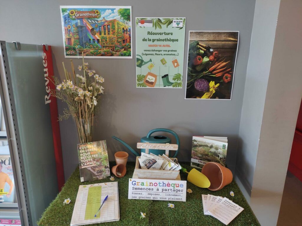 L'équipe de la médiathèque relance sa grainothèque à partir du 14 avril au 30 juin 2026 sur les horaires d'ouverture de l'établissement.