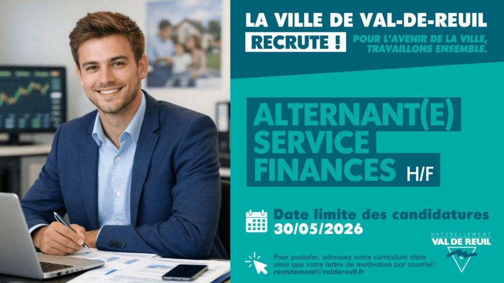 La Ville de Val-de-Reuil recrute un(e) alternant au sein du service des finances (H/F).