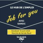 Le vendredi 10 avril 2026 de 13h30 à 16h30, rendez-vous au marché de Val-de-Reuil (Place des Quatre Saisons) pour une nouvelle session de Job for you proposée par le Hub de l’emploi de Val-de-Reuil !