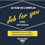 Le vendredi 24 avril 2026 de 13h30 à 16h15, rendez-vous au marché de Val-de-Reuil (Place des Quatre Saisons) pour une nouvelle session de Job for you proposée par le Hub de l’emploi de Val-de-Reuil !