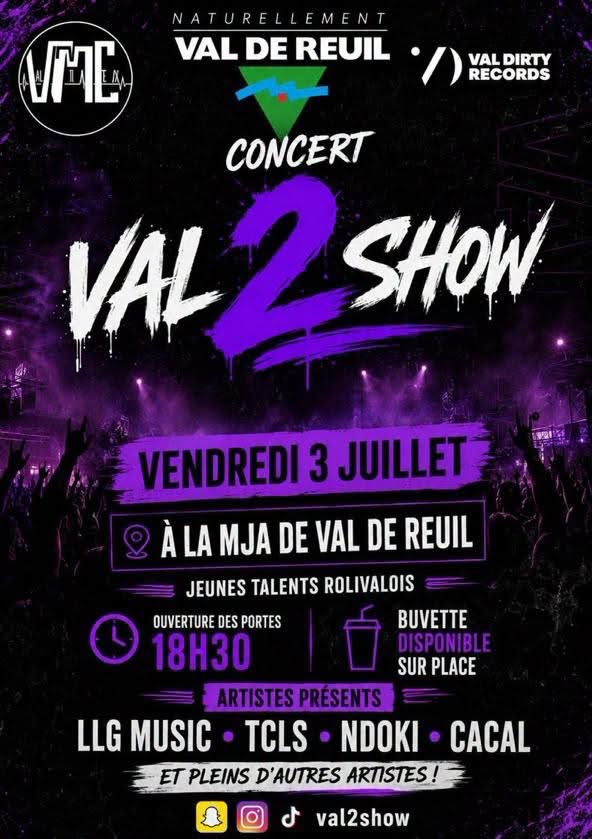 Retrouvez Val 2 Show – Acte 2 pour une nouvelle soirée placée sous le signe du rap, de la danse et du chant ce vendredi 3 juillet à la MJA !