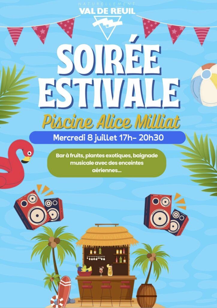 La piscine Alice Milliat organise sa soirée estivale, pour l'ouverture de la saison, le mercredi 8 juillet 2026.