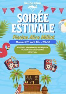 La piscine Alice Milliat organise sa soirée estivale, pour la fermeture de la saison, le mercredi 26 août 2026.
