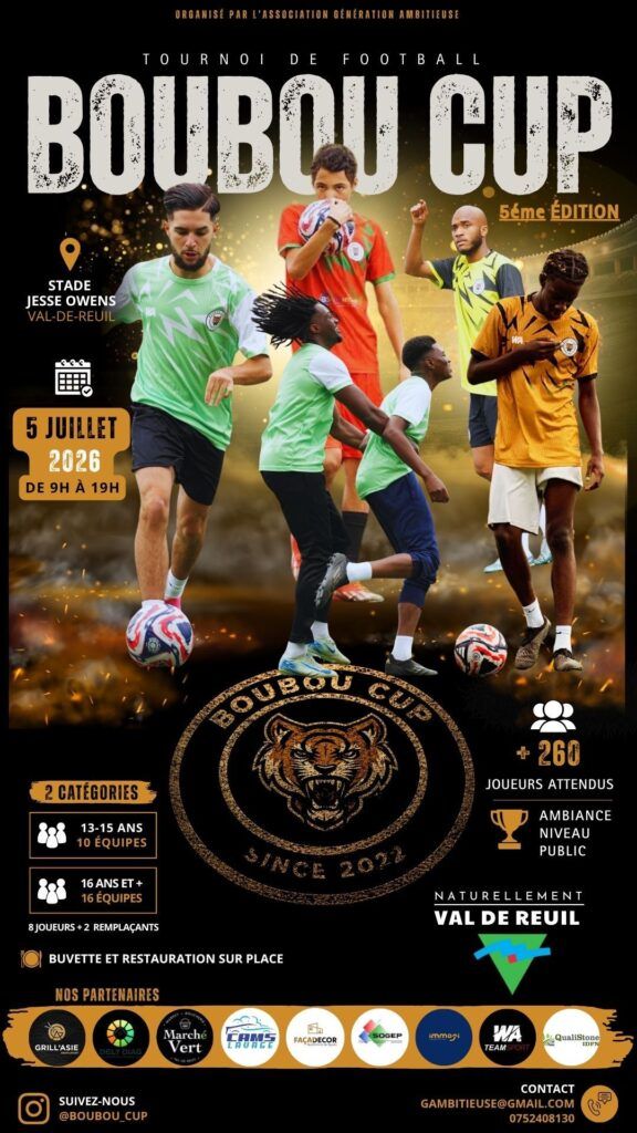 La Boubou Cup est de retour pour sa 5ᵉ édition, dimanche 5 juillet 2026 de 9h à 19h au Stade Jesse Owens de Val-de-Reuil.