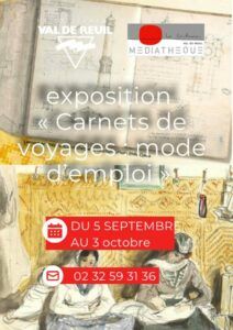 Venez découvrir à la médiathèque Le Corbusier du samedi 5 septembre au samedi 3 octobre, l'exposition "Carnets de voyages".