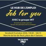 Le vendredi 09 Octobre 2026 de 13h30 à 16h15, rendez-vous au marché de Val-de-Reuil (Place des Quatre Saisons) pour une nouvelle session de Job for you organisée par le Hub de l’emploi de Val-de-Reuil !