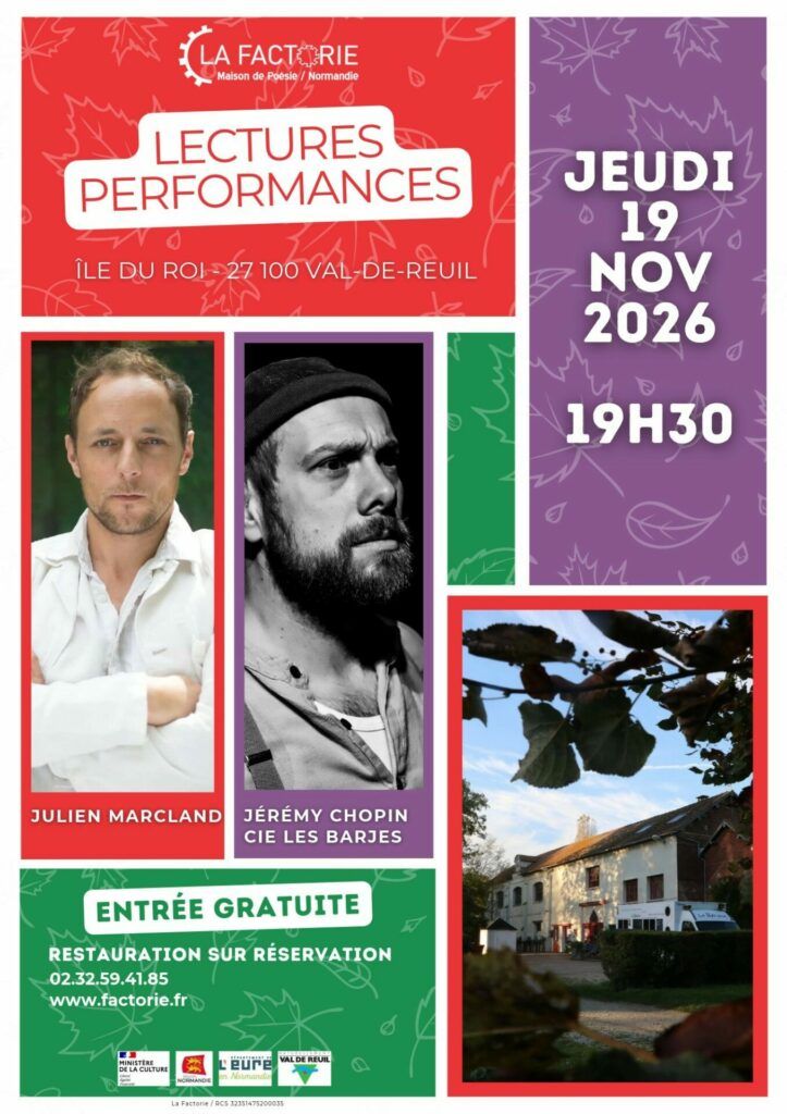 Sortie de résidence, La Factorie, jeudi 19 novembre 2026