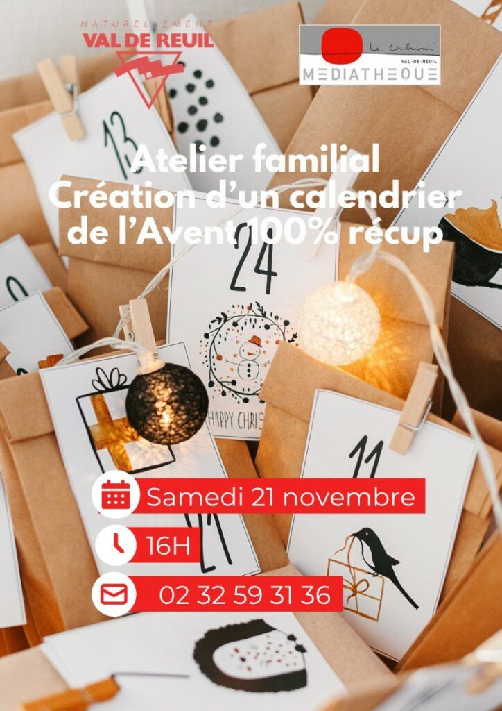 Atelier familial 100% récup. Calendrier de l'Avent