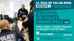 La Ville de Val-de-Reuil recrute un gardien de police municipale (H/F).