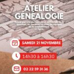Atelier Découverte : À la recherche de vos ancêtres, samedi 21 novembre de 14h30 à 16h30 à la médiathèque Le Corbusier de Val-de-Reuil.